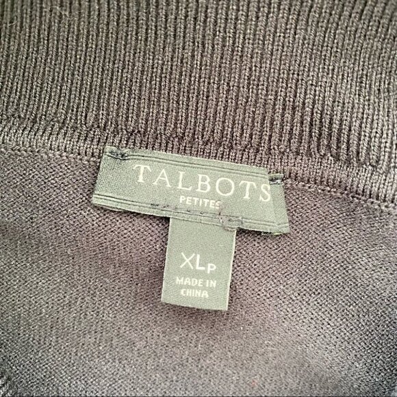 Talbots black jersey knit turtleneck sweater in a cotton blend - Picture 5 of 7